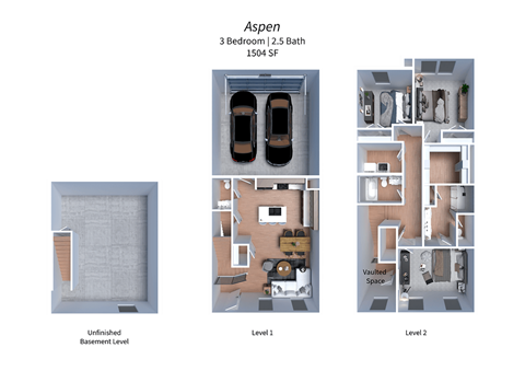 Floor plan for 3 beds, 2.5 baths, 1469 sqft